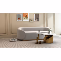 Welurowa sofa 3-osobowa NUA N19 - alabastrowa biel