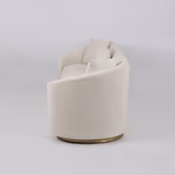 Welurowa sofa 3-osobowa NUA N19 - alabastrowa biel