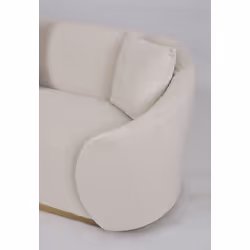 Welurowa sofa 3-osobowa NUA N19 - alabastrowa biel