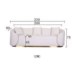 Welurowa sofa 3-osobowa NUA N19 - alabastrowa biel