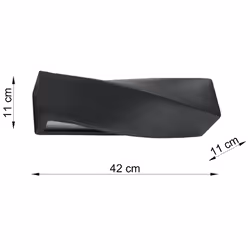 Kinkiet ceramiczny czarny 42x11 cm