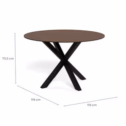 Stół okrągły HEAVEN 119 cm - brązowy/czarny