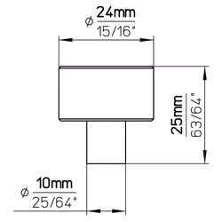 Gałka 2508 -  biały mat / fi 24 mm