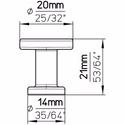 Gałka 2505 - czarny mat / fi 20 mm