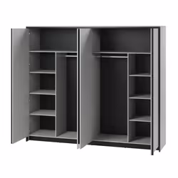 Szafa 4-drzwiowa GRIS GS-01 - szary/czarny