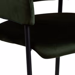 Krzesło welurowe z podłokietnikami JIMBO - ciemny zielony