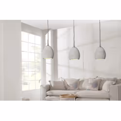 Lampa wisząca z trzema kloszami betonowa szara