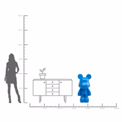 Figurka dekoracyjna BEAR 101 cm - niebieski