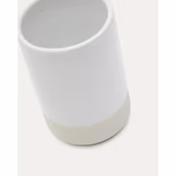 Kubek łazienkowy na szczoteczki SELIS - biały/beżowy