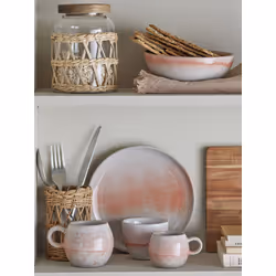 Miska ceramiczna PAULA 16 - pomarańczowy/biały