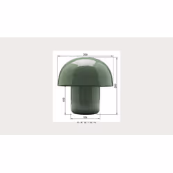 Lampa stołowa stalowa MUSHROOM SHINY 20 cm - szałwiowy połysk