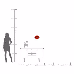 Dekoracja ścienna LIPS - czerwony
