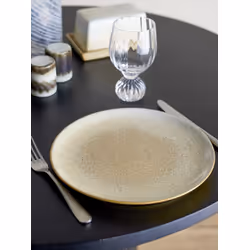 Talerz ceramiczny PAULA 26.5 - biały/naturalny