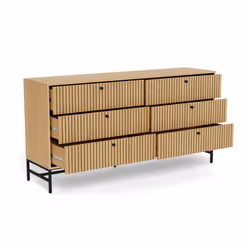 Komoda ALBANY 6 szuflad - dąb