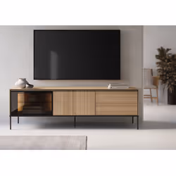 Szafka RTV podświetlana VISSO VI-08 197 cm - dąb linearny