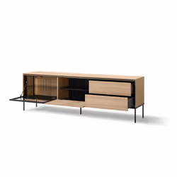 Szafka RTV podświetlana VISSO VI-08 197 cm - dąb linearny