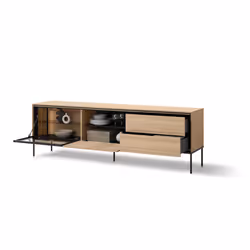 Szafka RTV podświetlana VISSO VI-08 197 cm - dąb linearny