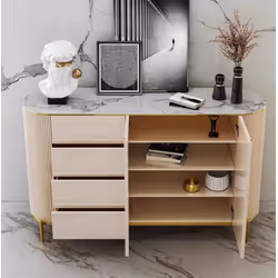 Komoda 2-drzwiowa z szufladami VIENNA BEIGE - beżowy