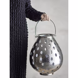 Lampion aluminiowy MAIKA - srebrny