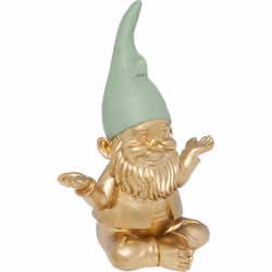 Figurka dekoracyjna GNOME MEDITATION 19 - zielony/złoty