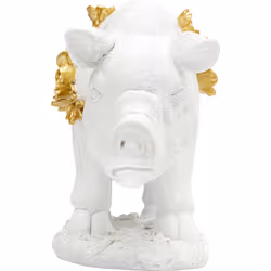 Figurka dekoracyjna FLOWER PIG - biały
