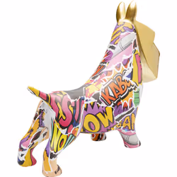 Figurka dekoracyjna GRAFFITI PIXEL DOG 35 cm - wielokolorowy