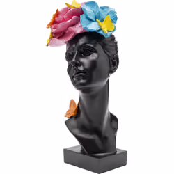 Figurka dekoracyjna BUTTERFLY LADY - czarny/kolorowy