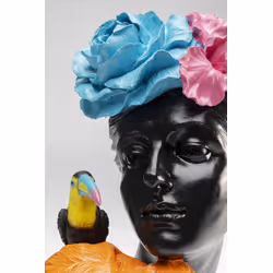 Figurka dekoracyjna JUNGLE LADY - czarny/kolorowy