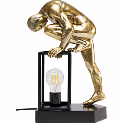 Lampa stołowa NUDE MAN STRETCHING - złoty/czarny
