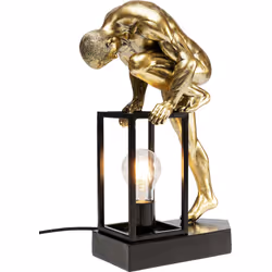 Lampa stołowa NUDE MAN STRETCHING - złoty/czarny