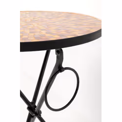 Stolik boczny okrągły CLACK MOSAIC RED 35 cm - czerwony/czarny
