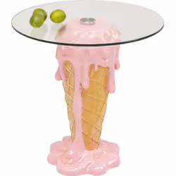 Stolik boczny okrąły ICE CREAM PINK 48 cm - różowy