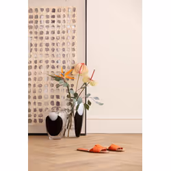 Wazon szklany BALANCE 27 cm - transparentny/czarny