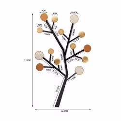 Wieszak ścianny BUBBLE TREE METALLIC - czarny/złoty