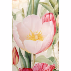 Poduszka dekoracyjna TULIPS 45x45 - zielony/rózowy