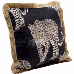 Poduszka dekoracyjna LEOPARD 45x45 - czarny/złoty