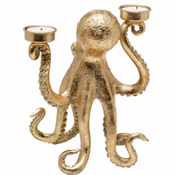 Świecznik potrójny OCTOPUS - złoty