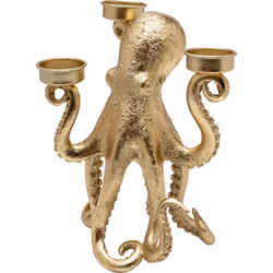 Świecznik potrójny OCTOPUS - złoty