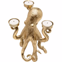 Świecznik potrójny OCTOPUS - złoty