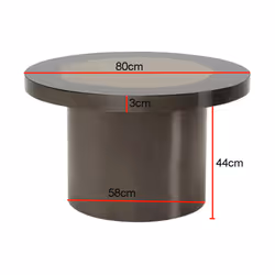 Stolik okrągły MEDAILLON 80 cm - szary