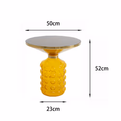 Stolik boczny okrągły LOLA 50 cm - żółty