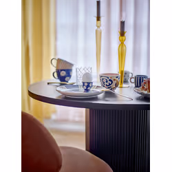 Stół okrągły drewniany PORTO 90 cm - czarny