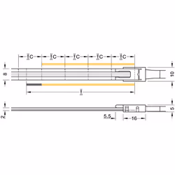 Taśma LED COB Häfele Loox5 2174, 12V, 8mm, 480LED/m, 9,6W/m, barwa ciepła 3000K, 5m