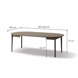 Stół okrągły rozkładany PLOT PT-04 120/240x120 - dąb ciemny