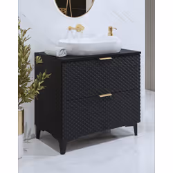 Szafka pod umywalkę wisząca LAURA 48 - 80 cm - czarny