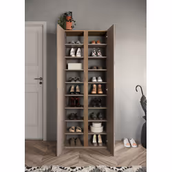 Szafa na buty 2-drzwiowa FRAME - szarobrązowy