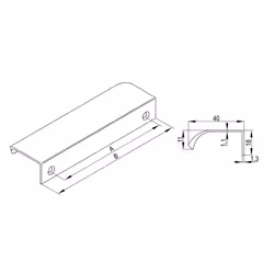LENTIS Uchwyt meblowy 96/116 aluminium czarny mat