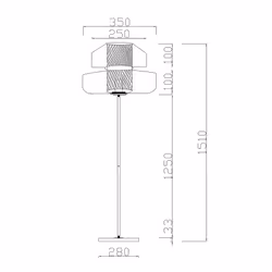 Lampa podłogowa ARCADIA - bursztynowy/złoty