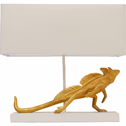 Lampa stołowa IGUANA - złoty/biały