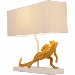 Lampa stołowa IGUANA - złoty/biały